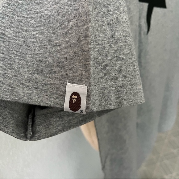 BATHING APE sz L Gray Tee BAPESTA Tshirt Short Sleeve BAPE Japan - Picture 9 of 9